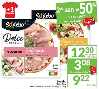 Promoties Sodebo dolce pizza - Sodebo - Geldig van 08/06/2021 tot 13/06/2021 bij Intermarche