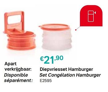 Promoties Diepvriesset hamburger set congélation hamburger - Huismerk - Tupperware - Geldig van 31/05/2021 tot 27/06/2021 bij Tupperware
