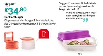 Promoties Set hamburger - Huismerk - Tupperware - Geldig van 31/05/2021 tot 27/06/2021 bij Tupperware