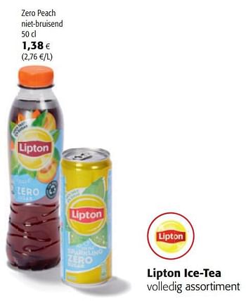 Promoties Lipton ice-tea zero peach niet-bruisend - Lipton - Geldig van 02/06/2021 tot 15/06/2021 bij Colruyt