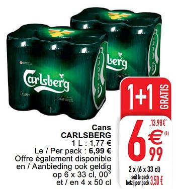 Promoties Cans carlsberg - Carlsberg Luxe - Geldig van 08/06/2021 tot 14/06/2021 bij Cora