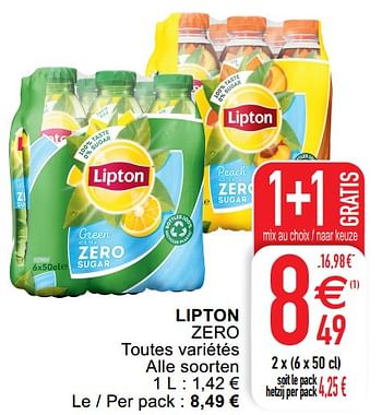 Promoties Lipton zero - Lipton - Geldig van 08/06/2021 tot 14/06/2021 bij Cora