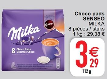 Douwe Egberts Choco pads senseo milka - En promotion chez Cora