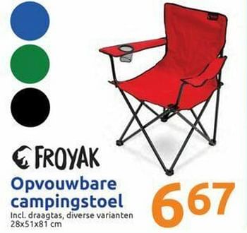 Onaangeroerd Vergelijkbaar Jong Froyak Opvouwbare campingstoel - Promotie bij Action