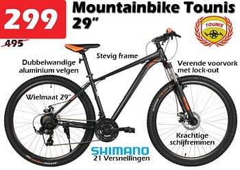 Promoties Mountainbike tounis 29`` - Tounis - Geldig van 27/05/2021 tot 20/06/2021 bij Itek