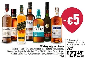 Promoties Fine cognac vs martell - Martell - Geldig van 10/06/2021 tot 16/06/2021 bij Delhaize