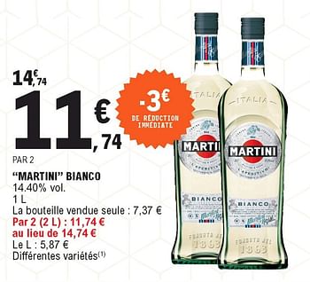 Martini Martini Bianco En Promotion Chez E Leclerc