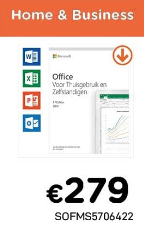 Promoties Office home + business - Microsoft - Geldig van 03/06/2021 tot 30/06/2021 bij Compudeals