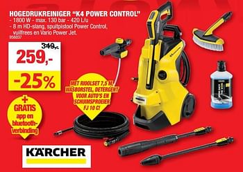 Promoties Kärcher hogedrukreiniger k4 power control - Kärcher - Geldig van 09/06/2021 tot 20/06/2021 bij Hubo