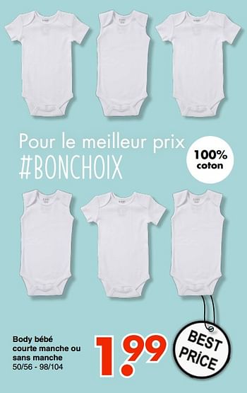 Produit Maison Wibra Body Bebe Courte Manche Ou Sans Manche En Promotion Chez Wibra