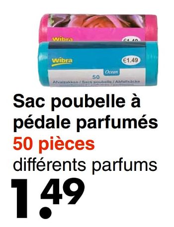 Promotions Sac poubelle à pédale parfumés - Produit maison - Wibra - Valide de 07/06/2021 à 20/06/2021 chez Wibra