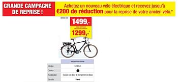Promotions Vélo électrique avec moteur central minerva - Minerva - Valide de 09/06/2021 à 20/06/2021 chez Hubo