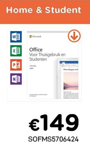 Promotions Home+student office - Microsoft - Valide de 03/06/2021 à 30/06/2021 chez Compudeals