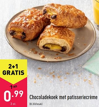 Promoties Chocoladekoek met patisseriecrème - Huismerk - Aldi - Geldig van 14/06/2021 tot 25/06/2021 bij Aldi