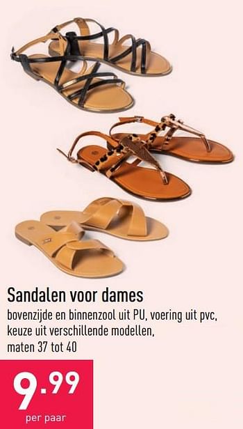 Promoties Sandalen voor dames - Huismerk - Aldi - Geldig van 16/06/2021 tot 25/06/2021 bij Aldi