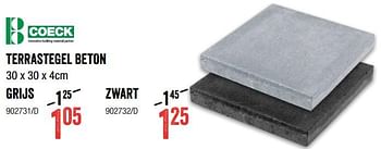 Promotions Terrastegel beton grijs - Coeck - Valide de 03/06/2021 à 20/06/2021 chez HandyHome