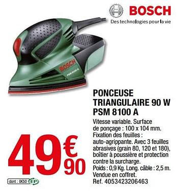Promotions Bosch ponceuse triangulaire 90 w psm 8100 a - Bosch - Valide de 04/06/2021 à 22/06/2021 chez Brico Depot