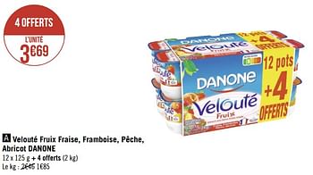 Promotions Velouté fruix fraise, framboise, pêche, abricot danone - Danone - Valide de 07/06/2021 à 20/06/2021 chez Géant Casino