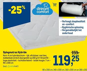 Promoties Oplegmatras hybride - Dream Comfort - Geldig van 16/06/2021 tot 29/06/2021 bij Makro