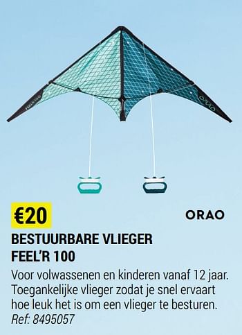 Promoties Bestuurbare vlieger feel`r 100 - Orao - Geldig van 09/06/2021 tot 30/06/2021 bij Decathlon