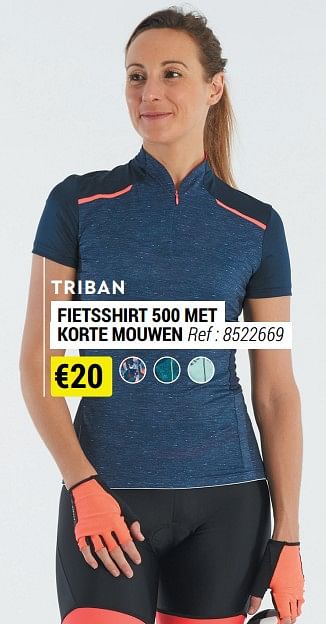 Promotions Fietsshirt 500 met korte mouwen - Triban - Valide de 09/06/2021 à 30/06/2021 chez Decathlon