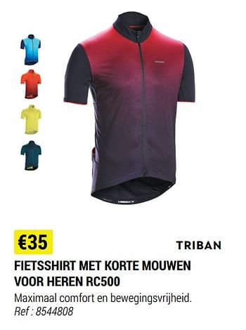 Promoties Fietsshirt met korte mouwen voor heren rc500 - Triban - Geldig van 09/06/2021 tot 30/06/2021 bij Decathlon