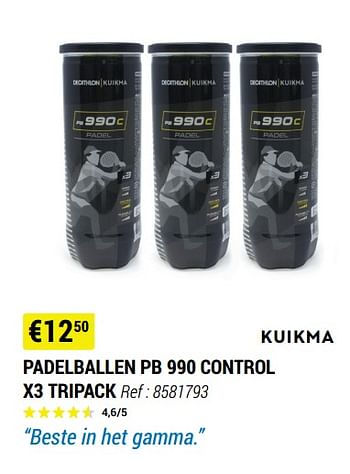 Promoties Padelballen pb 990 control x3 tripack - Kuikma - Geldig van 09/06/2021 tot 30/06/2021 bij Decathlon