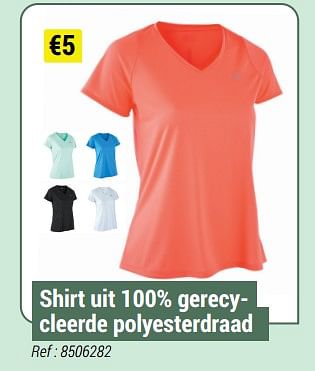Promoties Shirt uit 100% gerecycleerde polyesterdraad - Huismerk - Decathlon - Geldig van 09/06/2021 tot 30/06/2021 bij Decathlon