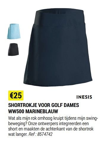 Promoties Shortrokje voor golf dames ww500 marineblauw - Inesis - Geldig van 09/06/2021 tot 30/06/2021 bij Decathlon