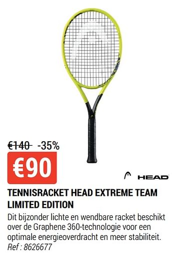 Promoties Tennisracket head extreme team limited edition - Head - Geldig van 09/06/2021 tot 30/06/2021 bij Decathlon