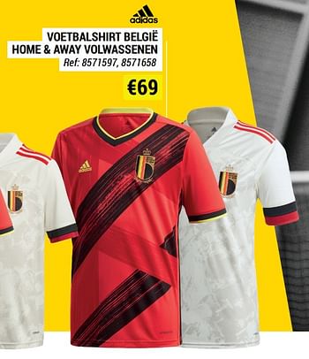 Promoties Voetbalshirt belgië home + away volwassenen - Adidas - Geldig van 09/06/2021 tot 30/06/2021 bij Decathlon