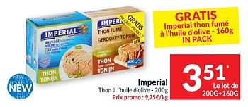 Promotions Imperial thon fumé à l`huile d`olive - Imperial Poissons - Valide de 15/06/2021 à 20/06/2021 chez Intermarche