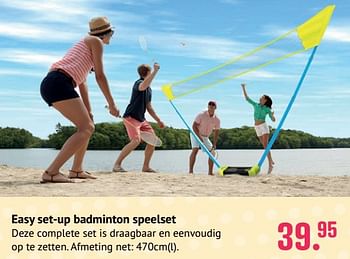 Promotions Easy set-up badminton speelset - Produit maison - Unikamp - Valide de 10/06/2021 à 31/07/2021 chez Unikamp