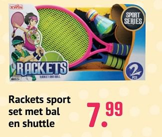 Promotions Rackets sport set met bal en shuttle - Produit maison - Unikamp - Valide de 10/06/2021 à 31/07/2021 chez Unikamp