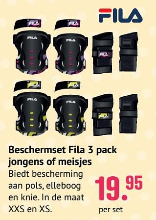 Promotions Beschermset fila 3 pack jongens of meisjes - Fila - Valide de 10/06/2021 à 31/07/2021 chez Unikamp