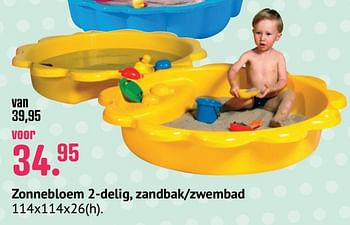 Promoties Zonnebloem 2-delig zandbak-zwembad - Paradiso Toys - Geldig van 10/06/2021 tot 31/07/2021 bij Unikamp