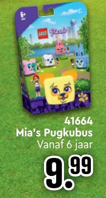 Promoties 41664 mia`s pugkubus - Lego - Geldig van 10/06/2021 tot 31/07/2021 bij Unikamp