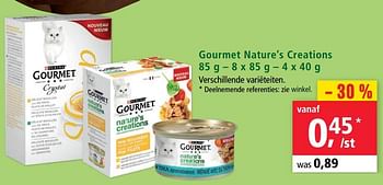 Promoties Gourmet nature`s creations - Purina - Geldig van 16/06/2021 tot 19/06/2021 bij Maxi Zoo