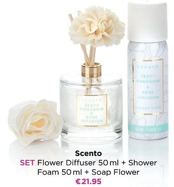 Promoties Scento set flower diffuser + shower foam + soap flower - Scento - Geldig van 14/06/2021 tot 30/06/2021 bij ICI PARIS XL