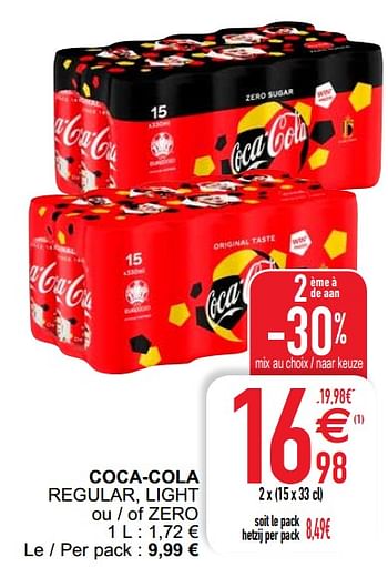 Promoties Oca-cola regular light ou - of zero - Coca Cola - Geldig van 15/06/2021 tot 21/06/2021 bij Cora