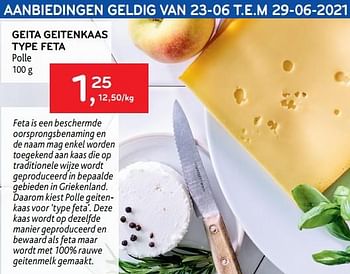 Promoties Geita geitenkaas type feta polle - Polle - Geldig van 23/06/2021 tot 29/06/2021 bij Alvo