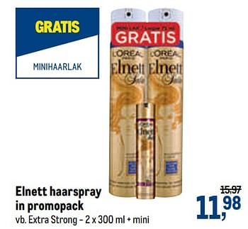 Promoties Elnett haarspray extra strong - L'Oreal Paris - Geldig van 16/06/2021 tot 29/06/2021 bij Makro