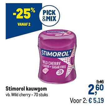 Promotions Stimorol kauwgom wild cherry - Stimorol - Valide de 16/06/2021 à 29/06/2021 chez Makro