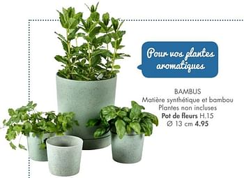 Promotions Bambus pot de fleurs - Produit maison - Casa - Valide de 12/06/2021 à 01/08/2021 chez Casa