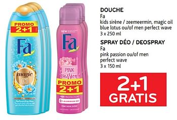Promotions Douche fa + spray déo fa 2+1 gratis - Fa - Valide de 16/06/2021 à 29/06/2021 chez Alvo