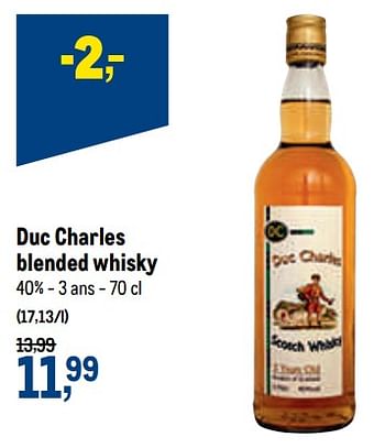 Promotions Duc charles blended whisky - Duc Charles - Valide de 16/06/2021 à 29/06/2021 chez Makro