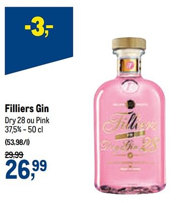 Promotions Filliers gin dry 28 ou pink - Filliers - Valide de 16/06/2021 à 29/06/2021 chez Makro