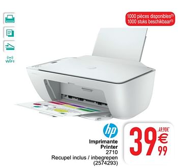 Promoties Hp imprimante printer 2710 - HP - Geldig van 15/06/2021 tot 28/06/2021 bij Cora