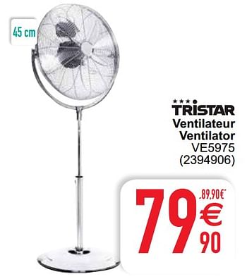 Promoties Tristar ventilateur ventilator ve5975 - Tristar - Geldig van 15/06/2021 tot 28/06/2021 bij Cora