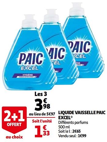Promotions Liquide vaisselle paic excel - Paic - Valide de 16/06/2021 à 22/06/2021 chez Auchan Ronq
